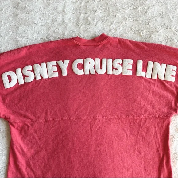 Vintage Disney Cruise Line Spirit Jersey Adult Small Pink Spell Out DCL Mickey - Picture 3 of 12